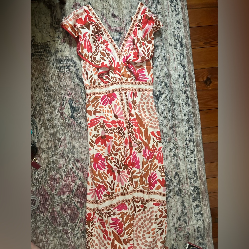 Floral V-Neck Maxi Dress - Multicolor